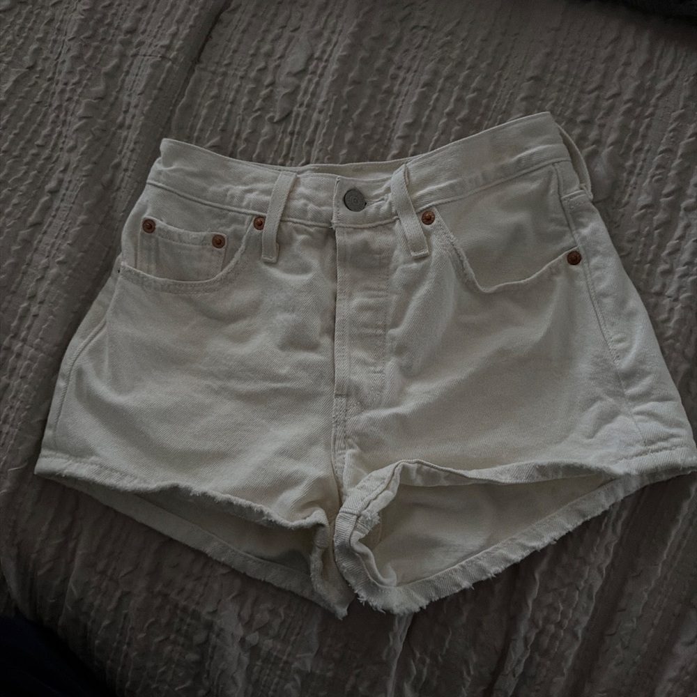 Levi's Off-White Jean Shorts